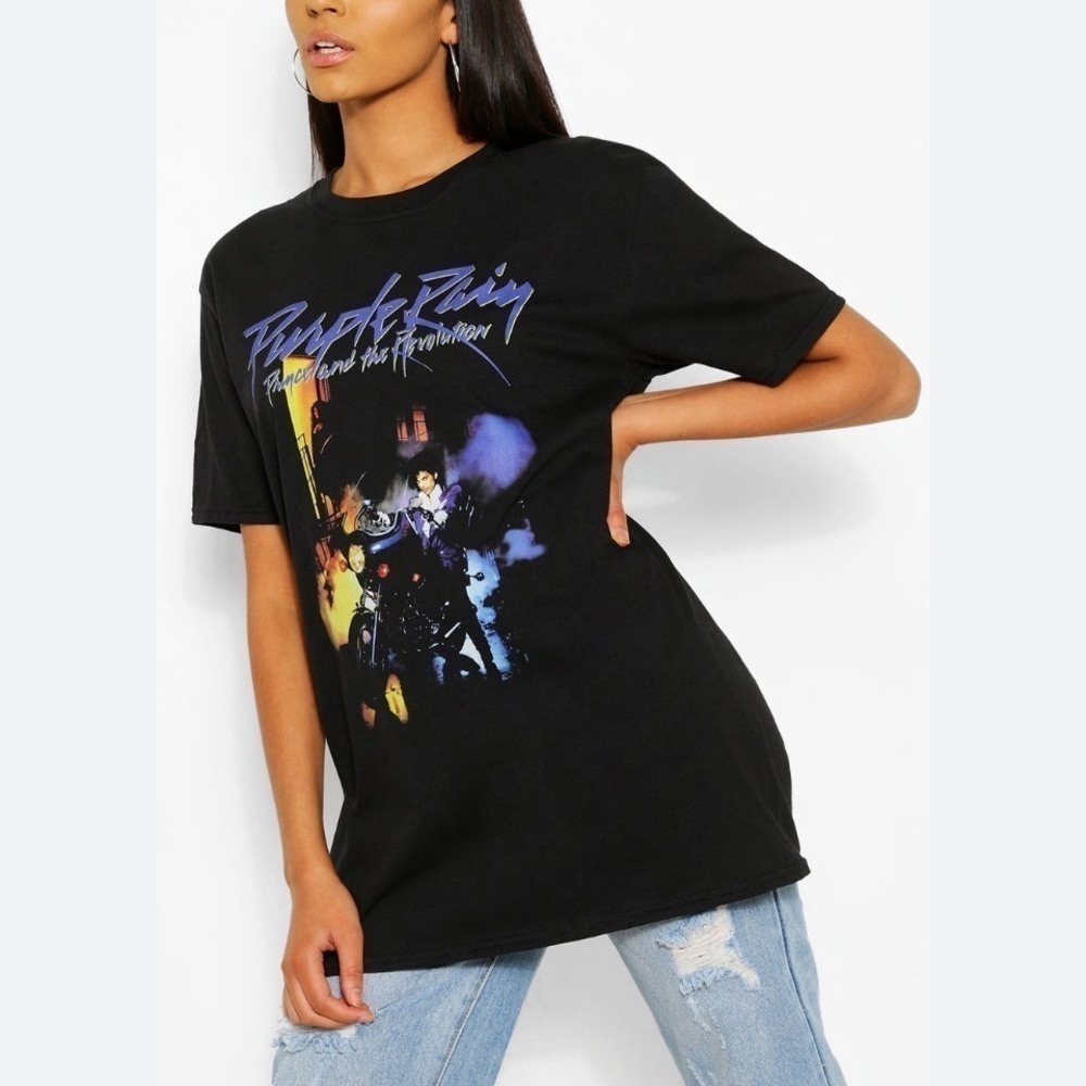 The Prince Estate Official & Approved Purple Rain distressed t-shirt top
